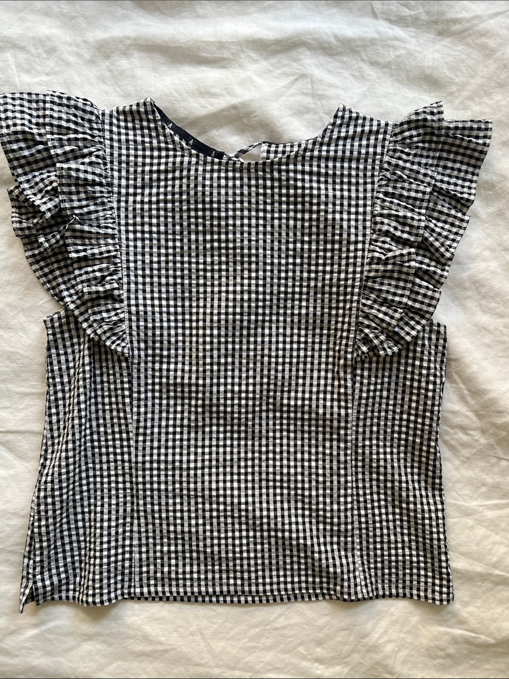 Barbour Gingham Ruffle Sleeveless Top Size 6 EUC